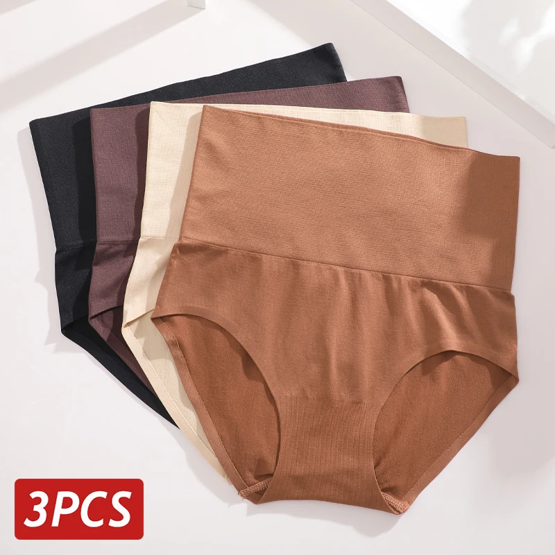 

3PCS/Set Women High Waist Shapewear Seamless Slimming Panties Butt Lifter Control Briefs Women Elastic Body Shaper Bodysuit