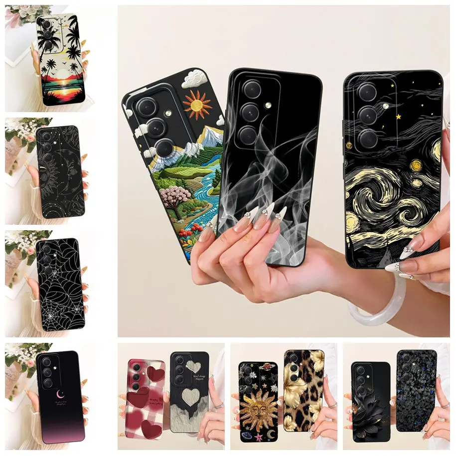 Phone Case For Samsung Galaxy S24 Plus Ultra 5G Cover Aesthetic Painted Soft Silicone Back Fundas For Samsung S24 FE S 24 Bumper