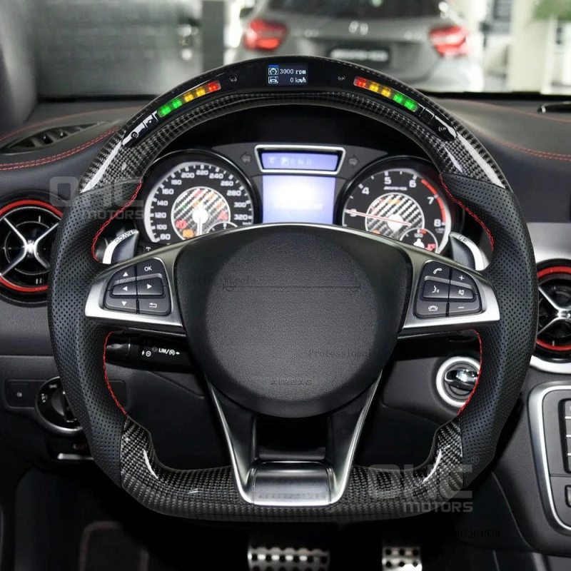 Suitable for Mercedes-Benz AMG SLC43 W205 GLC63 G-Class Intelligent Rotating Carbon Fiber Steering Wheel Modification Parts