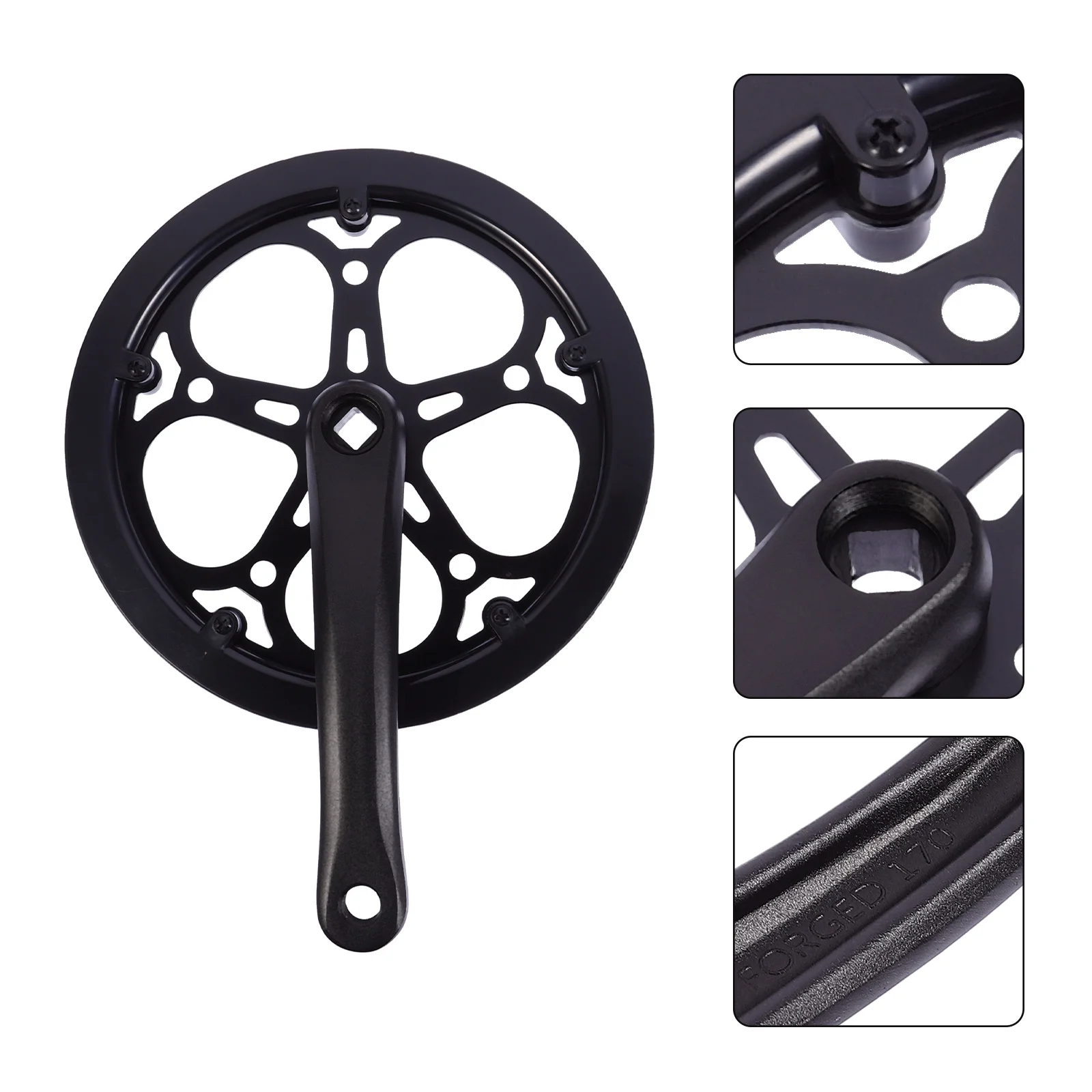 

Bike Crankset 170mm Chainring 52 Teeth Durable Track Road Accessories Sprocket Tooth Plate Single Speed