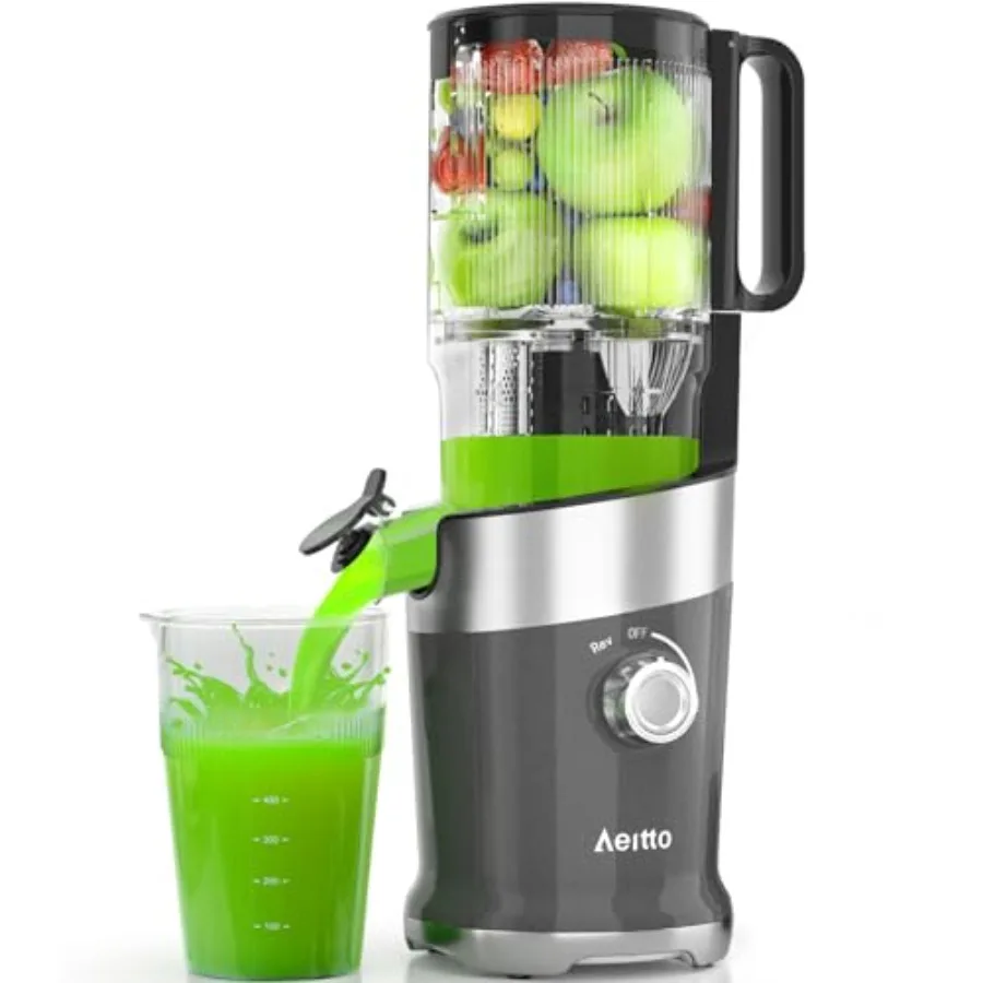 

Cold Press Juicer for Whole Fruits Vegetables, 4.9 Feed Chute, High Juice Yield, Professional Masticating Juicer, Easy to Clean