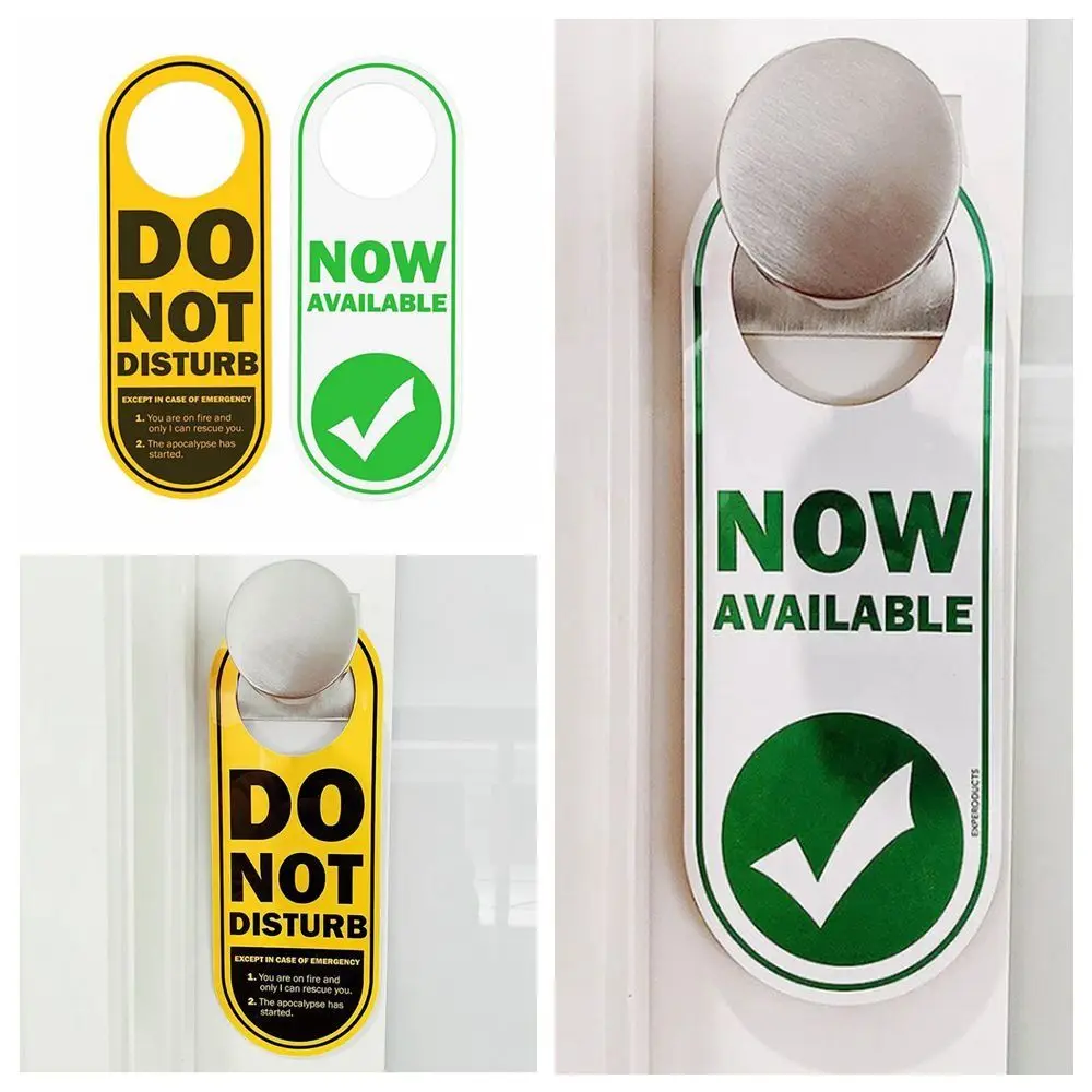 Convenient to Use PVC Door Sign Double Sided Please Do Not Disturb Cleaning Label Hotel Bulletin Board Cafe