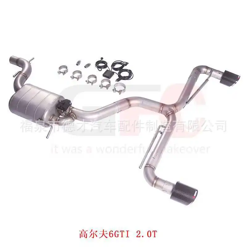 Suitable for Golf 6 GTI 2.0T changed to GFC middle and tail single drum single valve double exhaust pipe modified sound wave