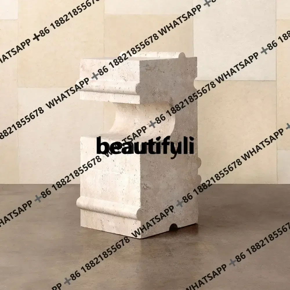 xqqNordic natural Roman travertine corners a few light luxury display table furniture can be customized