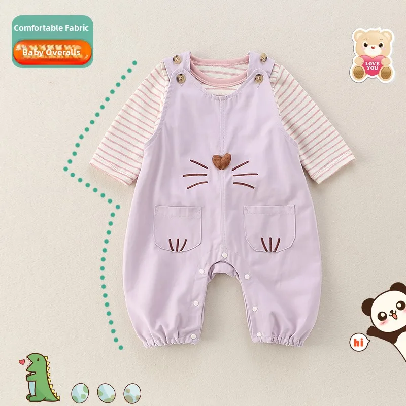 Tenue de printemps pour bébé fille mignonne, ensemble t-shirt et pantalon long à rayures, en coton décontracté, ensemble deux pièces Dr, ligne a de printemps...