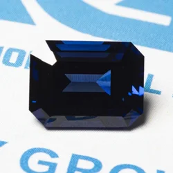 Lab Grown Sapphire Emerald Shape Royal Blue VVS1 Gemstone for Charms Diy Jewelry Making Ring Pendant Selectable  AGL Certificate