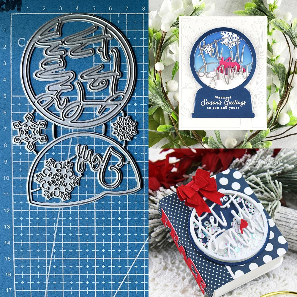 Lucky เทพธิดาโลหะที่ตัดลายกระดาษฤดูหนาวลูกโลกเพิ่ม Diy Scrapbooking อัลบั้มรูปตกแต่งลายนูนกระดาษการ์ดหัตถกรรม