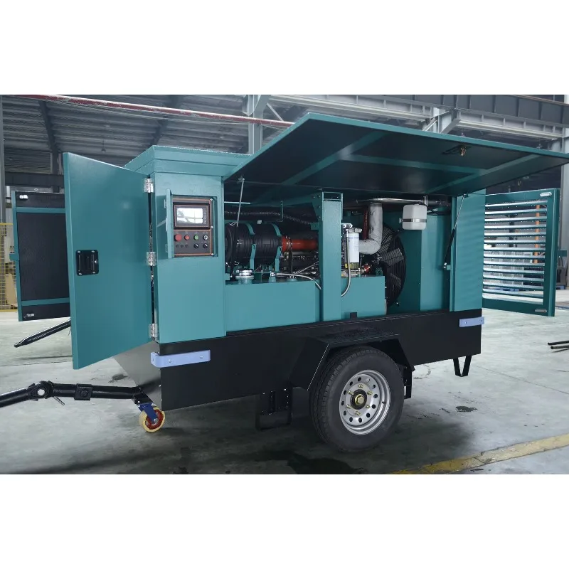 Hot Sale Mobile Diesel Air Compressor 16bar Portable Rotary Screw Compressor Machine for Mining Drilling Rig