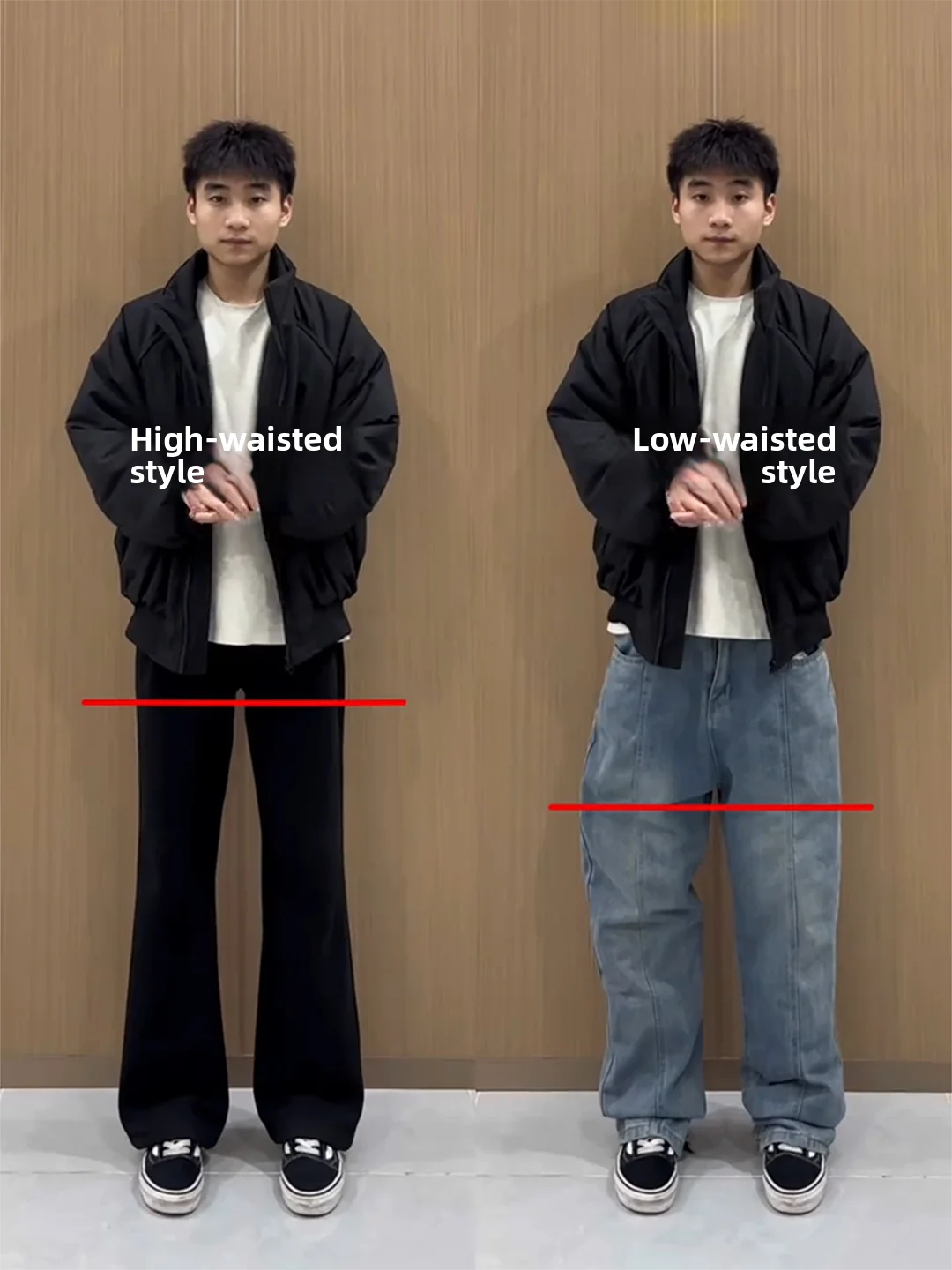 Bla Bell Bot Men's Casual Pants Spring Autumn High Waist Slimming Leg Lengthening Drapey Straight Leg Trousers