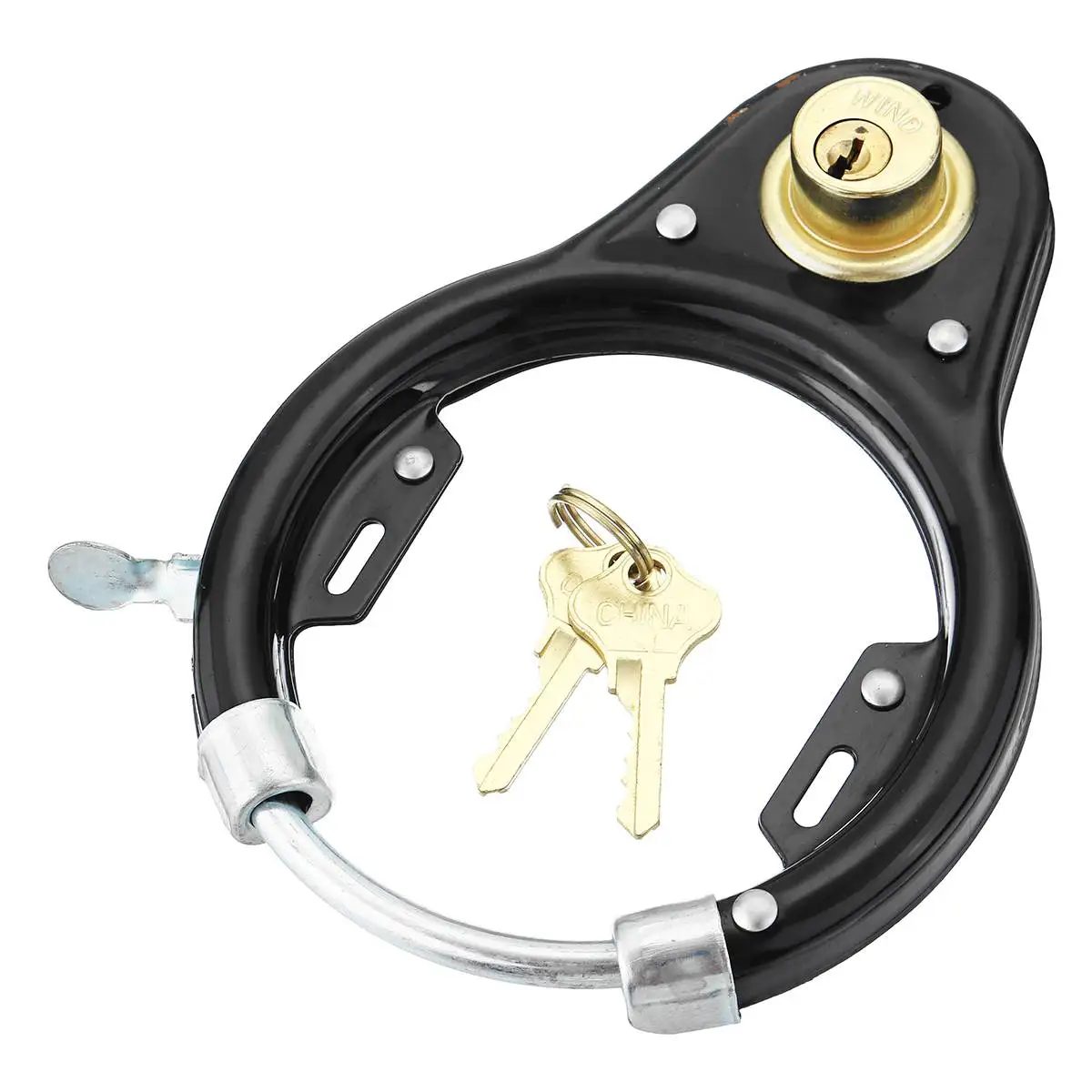 Vintage Móng Ngựa Khóa Xe Đạp Miếng Lót Xe Đạp Đạp Xe Bánh Lốp Xe Tay Ga Xe Máy An Ninh Móc Khóa Đi Kèm Chìa Khóa Phụ Kiện Xe Đạp