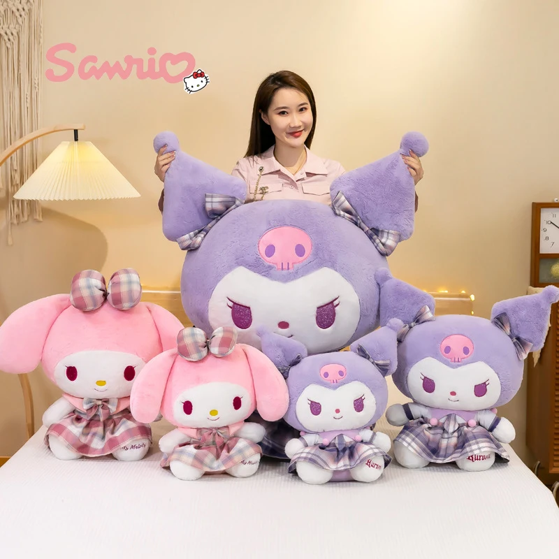 50-80cm Sanrio Large Size Cartoon Velvet Kulomi Plush Toy Melody Cartoon Doll Girl Sofa Throw Pillow Kids Toy Birthday Gift