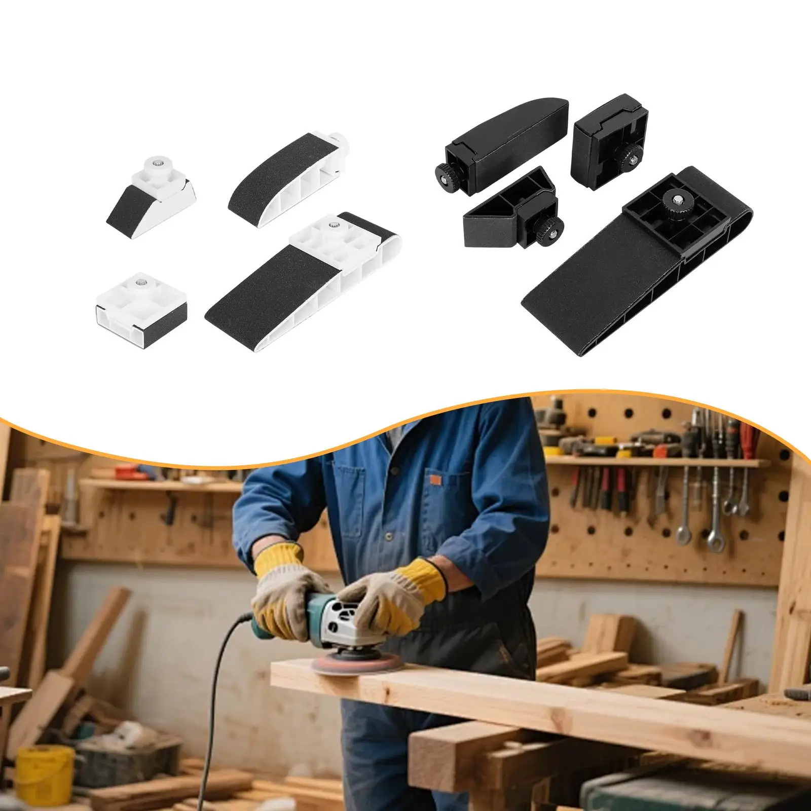 

Набор из 4 шлифовальных блоков для сухой и влажной шлифовки, универсальные, для кожи и рукоделия, с держателем для наждачной бумаги