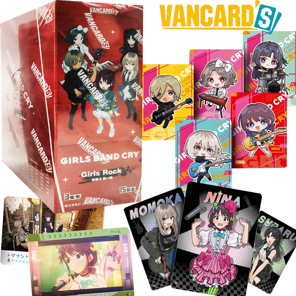 

New Vancard's Girls Band Cry Anime Collection Cards ISERI NINA EBIZUKA TOMO Cute Q-version Music Figures Cards Toys Holiday Gift