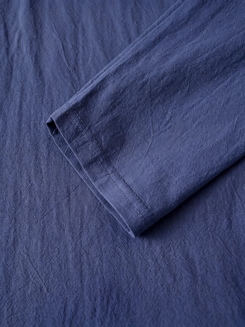 Herren Leinen Langarmhemd mit Umlegekragen und V-Ausschnitt, normale Passform, für Frühling und Herbst, lässig, geschäftlich, alltagstauglich, leichte Oberteile – Detail 8