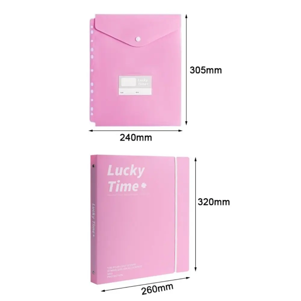 Color PP A4 File Folder Large Capacity 3 Hole Data Folder Dustproof Waterproof Binder Folders School Supplies