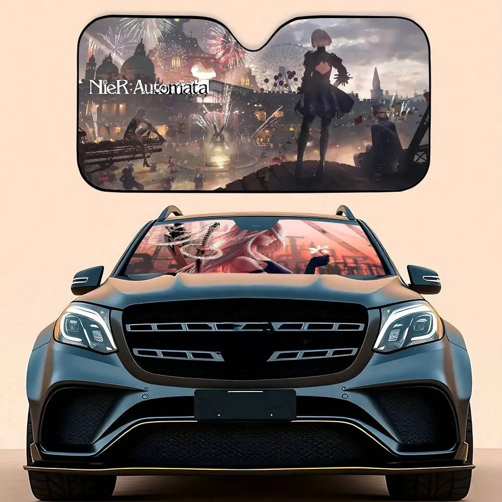 Nier Automata Car Sunshade Car Sunshade يغطي غطاء الزجاج الأمامي العالمي القابل للطي #6