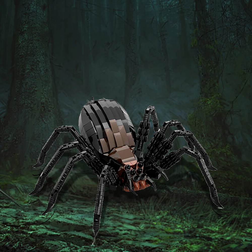 MOC Mecha Animal Monsters Shelob Black Spider Building Blocks Movie the Ringss Scary Creature Spider Assemble Bricks Kids Toys