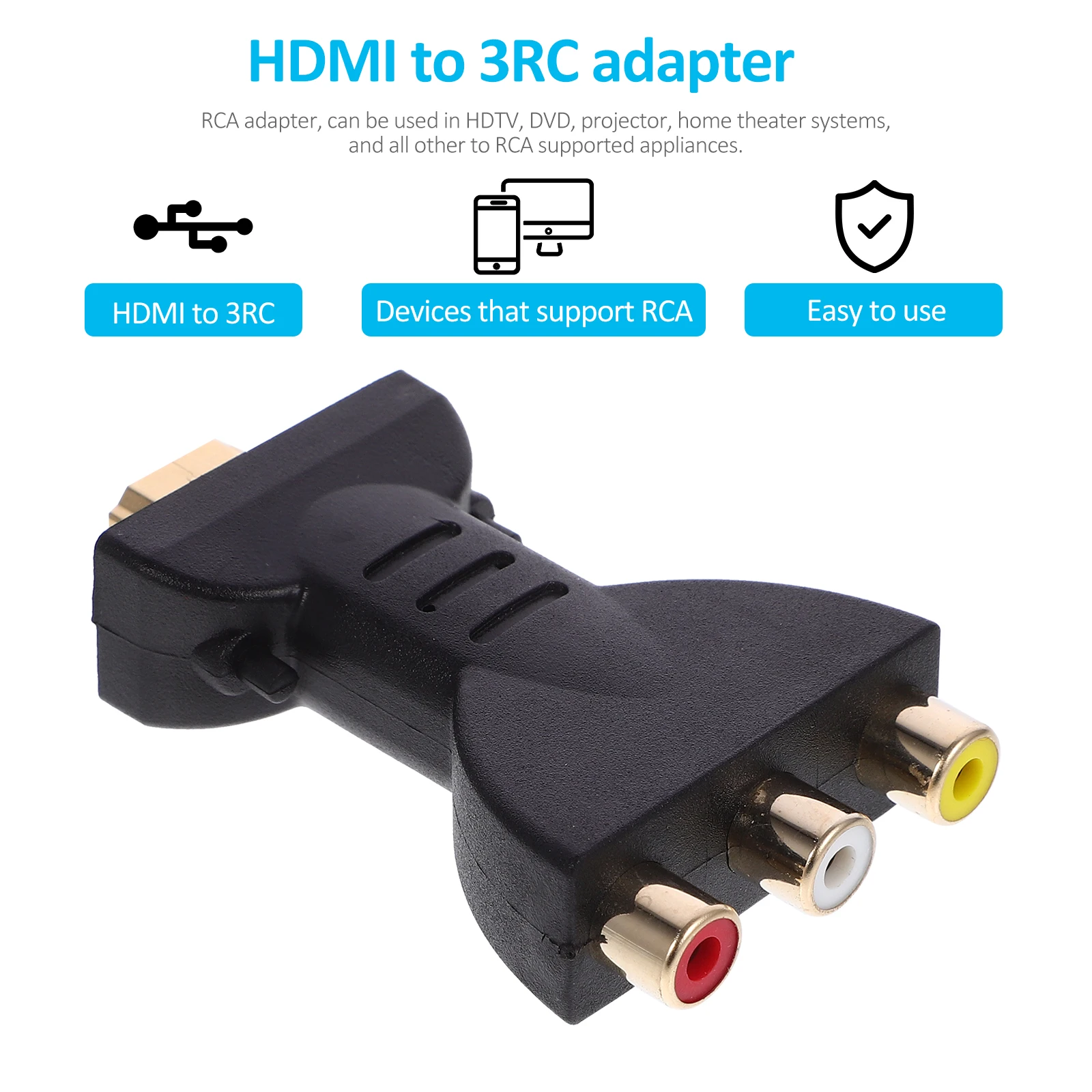 

Male For Converter 720P 1080Ip 1080P To Hdtv Audio To Adapter Dvd Video Adapter Projector Black