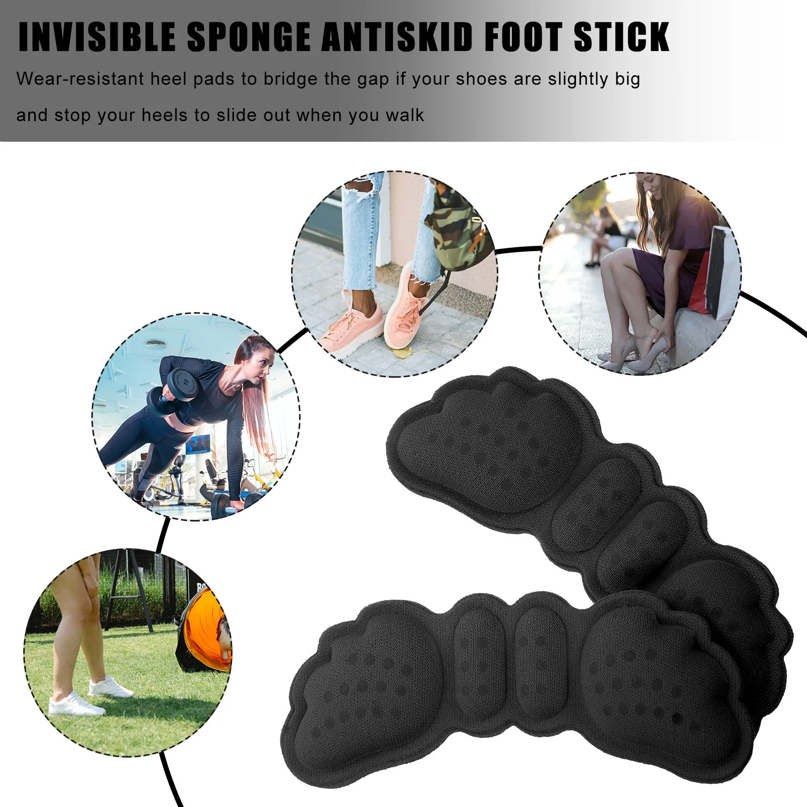 

5Pairs Anti-Wear Heel Pads Thick Comfortable Shoe Heel Cushions Stop Sliding Relieve Foot Pain Foot Cushion Shoes Cushions