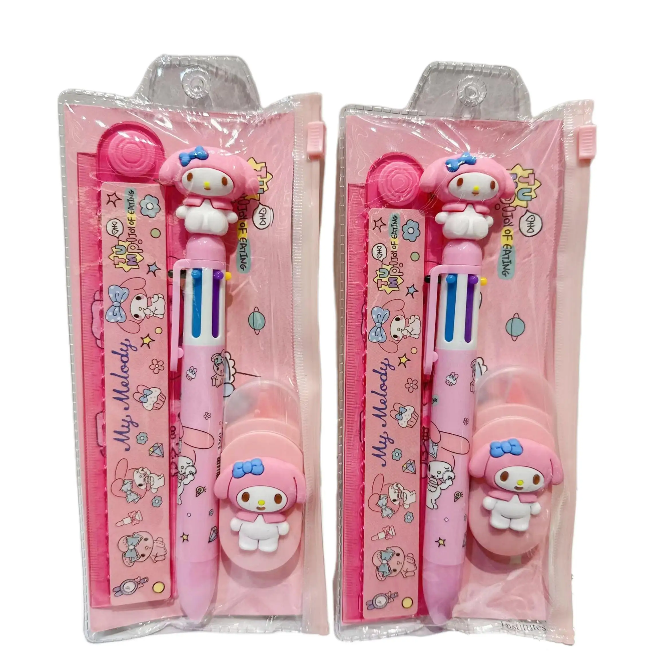 Cartoon Sanrio Hellokittys My Melody Multi-Color penna correzione righello Set carino studente cancelleria Kuromi manuale Set di cancelleria