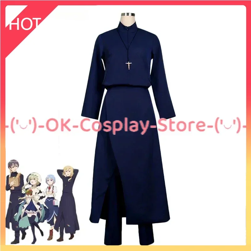 Lawrence Cosplay Costume Party Outfits Priest Black Suit Halloween Carnival Uniforms Anime Clothing Custom Made