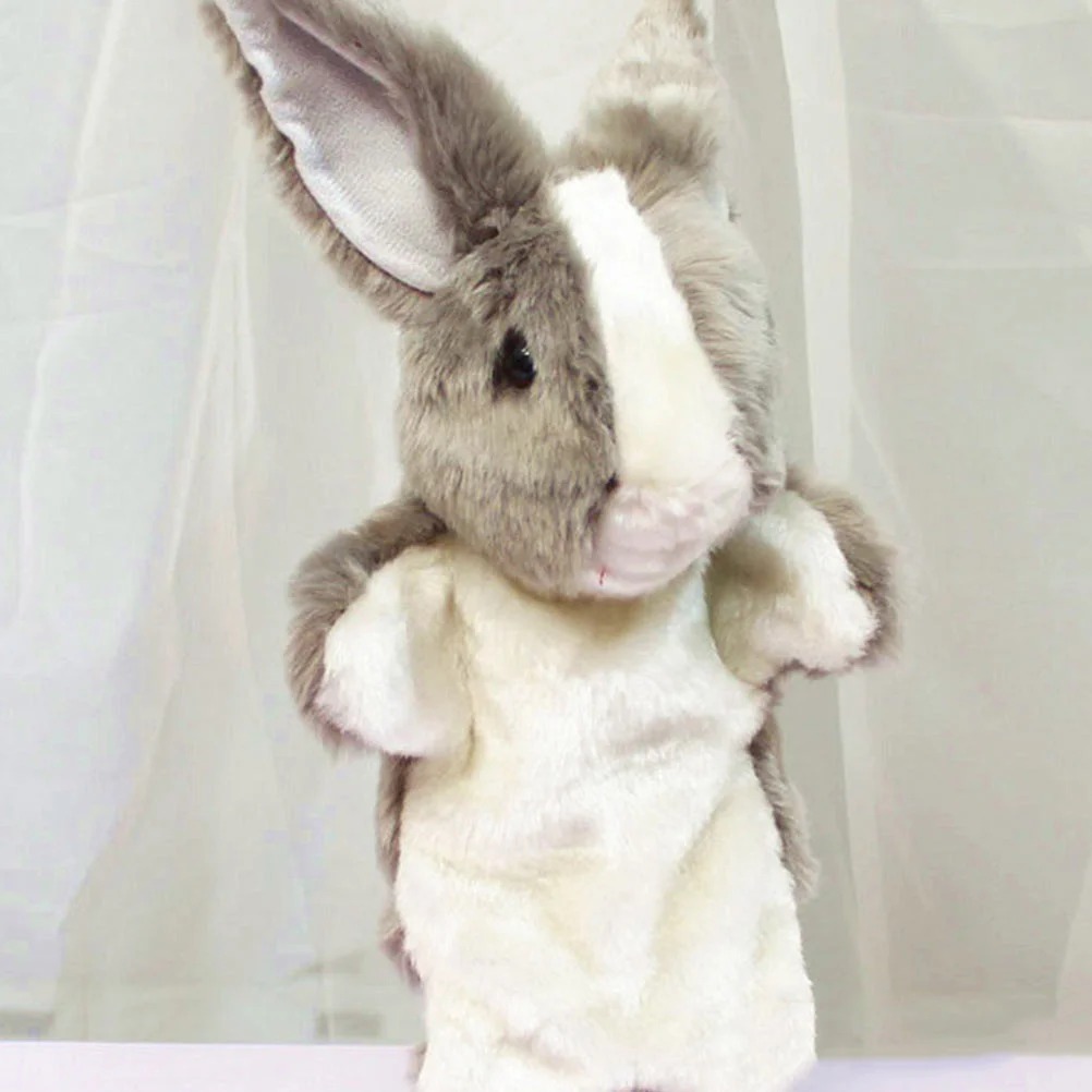 2 Pcs Hairy Plush Rabbit Hand Puppet Toddler Children's Toys Stuffed Dogs for Kids Short