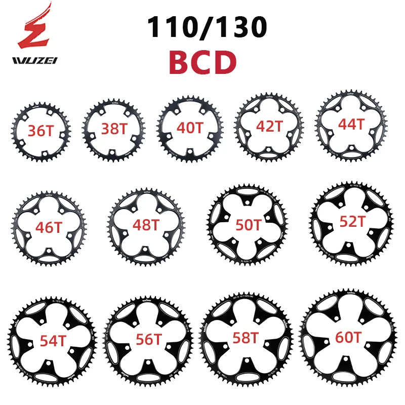 110 130 BCD road bike 5 bolt folding bike crankset 36T 38T 40T 42T 46T 50T narrow wide star bicycle single speed crankset