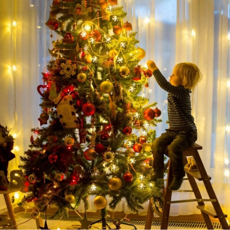 Cadena de luces LED de copos de nieve, adornos navideños para el hogar, árbol de Navidad, decoración colgante, regalos de Año Nuevo, 3M, 20LED, 2023