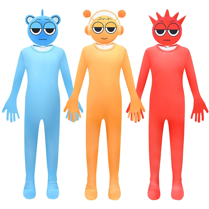 

Sprunki Kids Clothes Cosplay Bodysuit Boys Girls Jumpsuit Carnival Performance Party Halloween Cosplay Costume