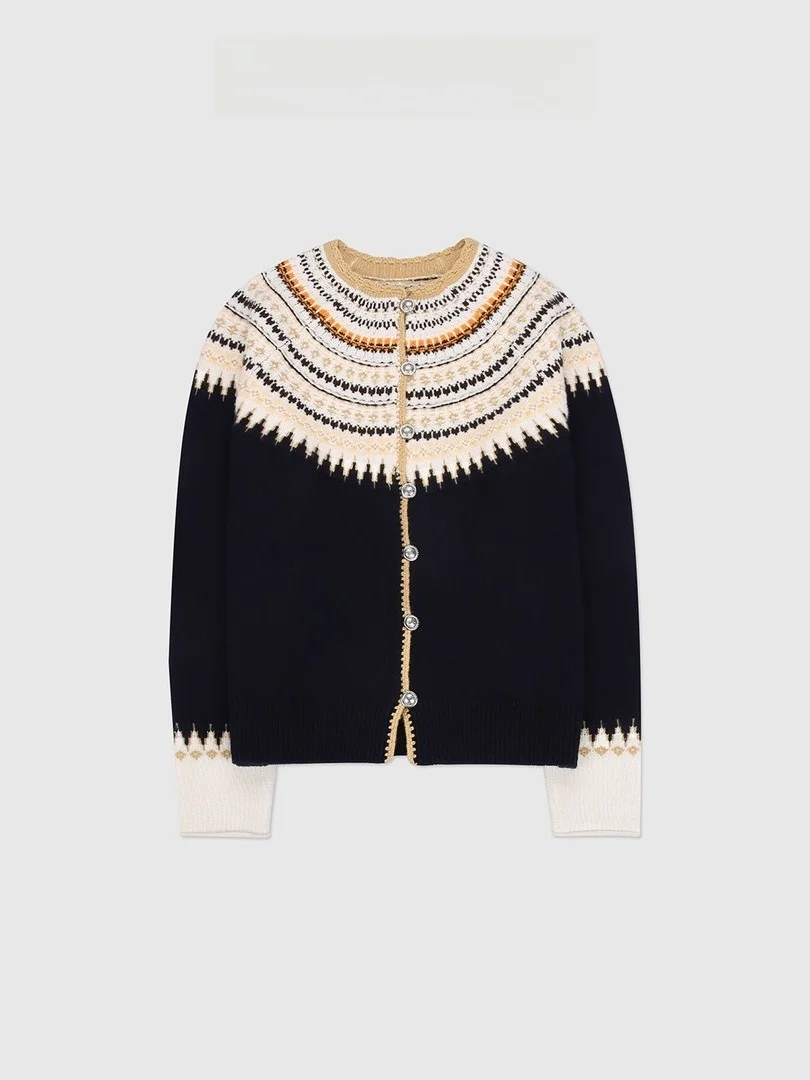 

Tang Jialing Sister Honey Melody Wool Knitted Cardigan BFFAS544HK Regular Fit Casual Sle Thiened Long Sve Ladies...