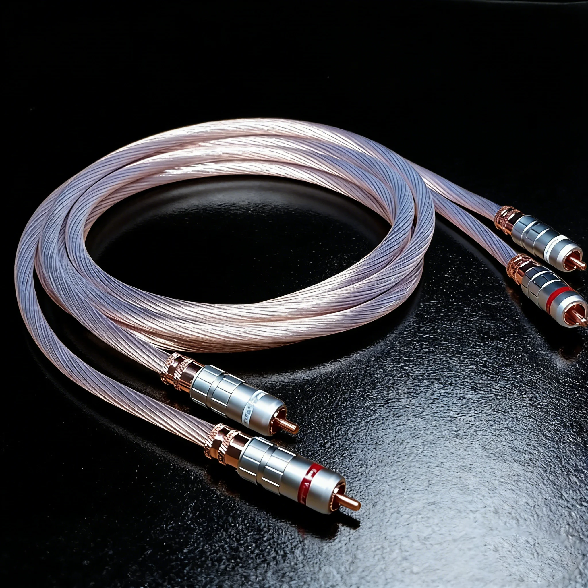 Pair RCA Cable double shield 7N OCC Sliver Plated  RCA Connector Screws Soldering Lock Interconnect Cables use For Amplifier CD