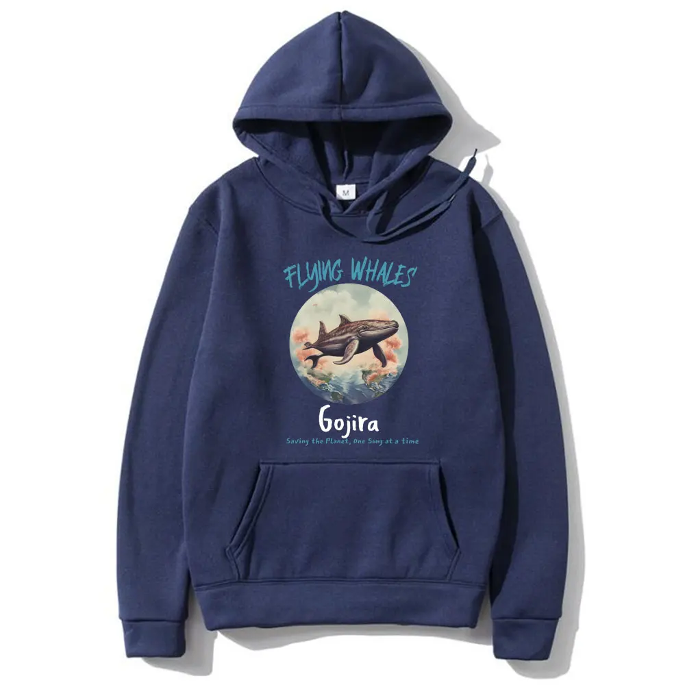 French Metal Band Gojira Flying Whales Saving The Planet One Song At A Time Hoodie Men Women Fashion Oversized Fleece Hoodies