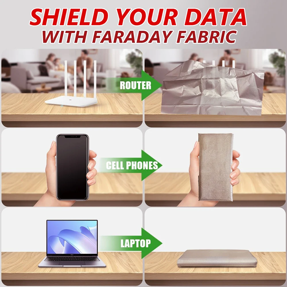 Faraday Fabric RFID Shielding Geometric Style Block WiFi Anti-Radiation Conductive Magnetic Copper/Nickel EMF Protection Cloth