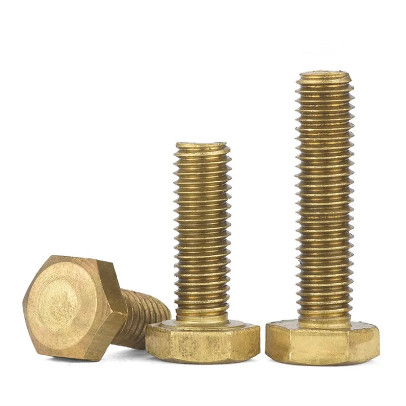 Beicai 1~50pcs Brass Outer Hexagonal Bolt Full Thread Copper External Hex Screw M3 M4 M5 M6 M8 M10 M12 Length 6~100mm