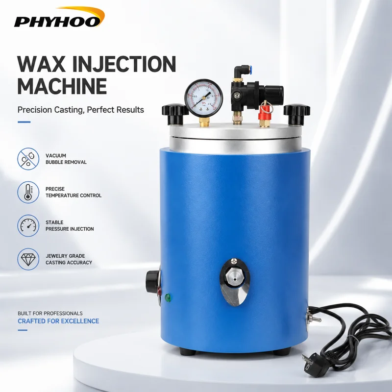 PHYHOO 2L Wax Injection Machine 350W Professional Temperature Control Precision Jewelry Casting Injector Molding Press Equipment