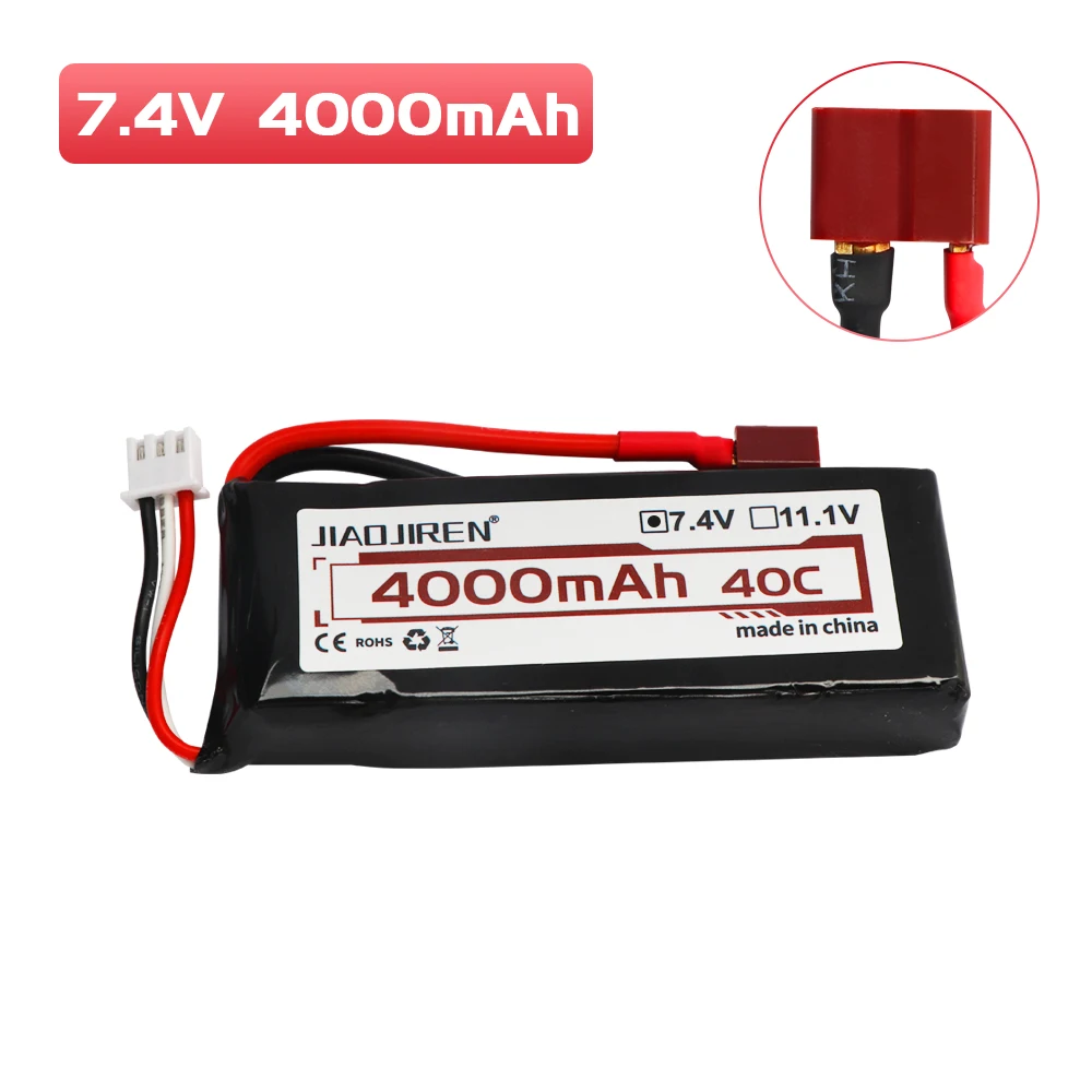 2S Lipo battery 4000mAh  FOR Wltoys 144001 144010 124017 124019 12428 12423 Upgraded rechargable battery for RC cars boat parts
