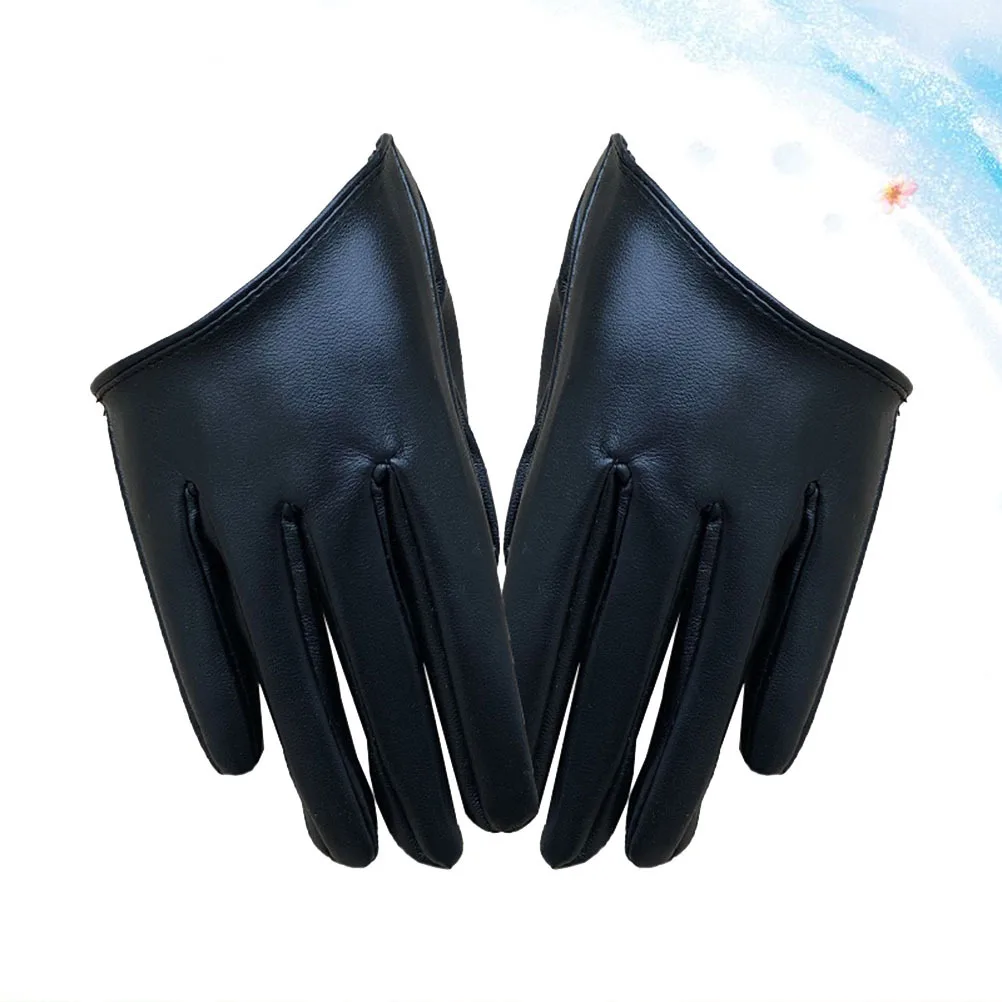 1 par de guantes de boda para mujer, guantes negros de medio palma para banquete, duraderos y cómodos para disfraz de actuación en escenario de baile