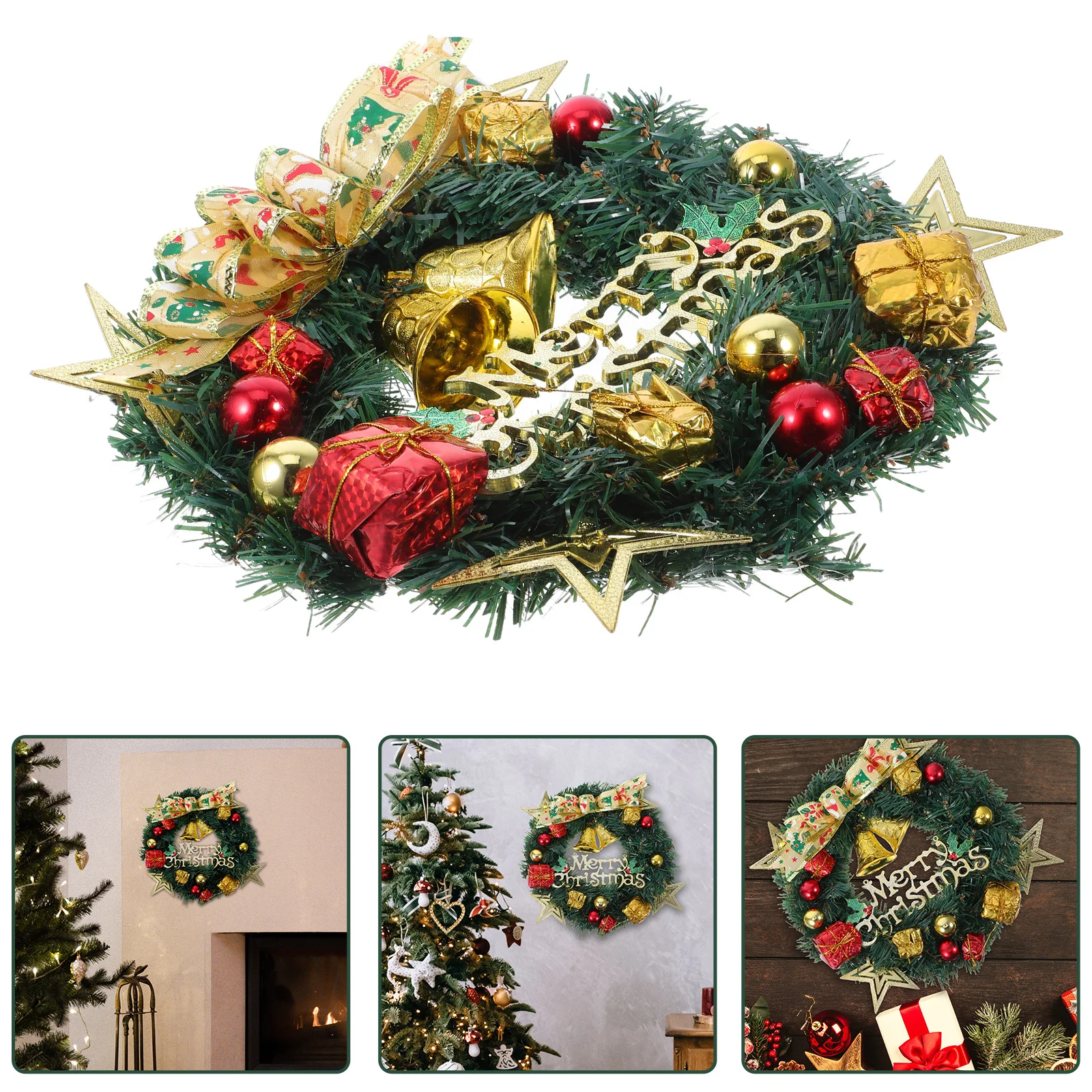 

Snowman Wreath Door Christmas Ornament Decorations Xmas Holiday Garland Nutcracker