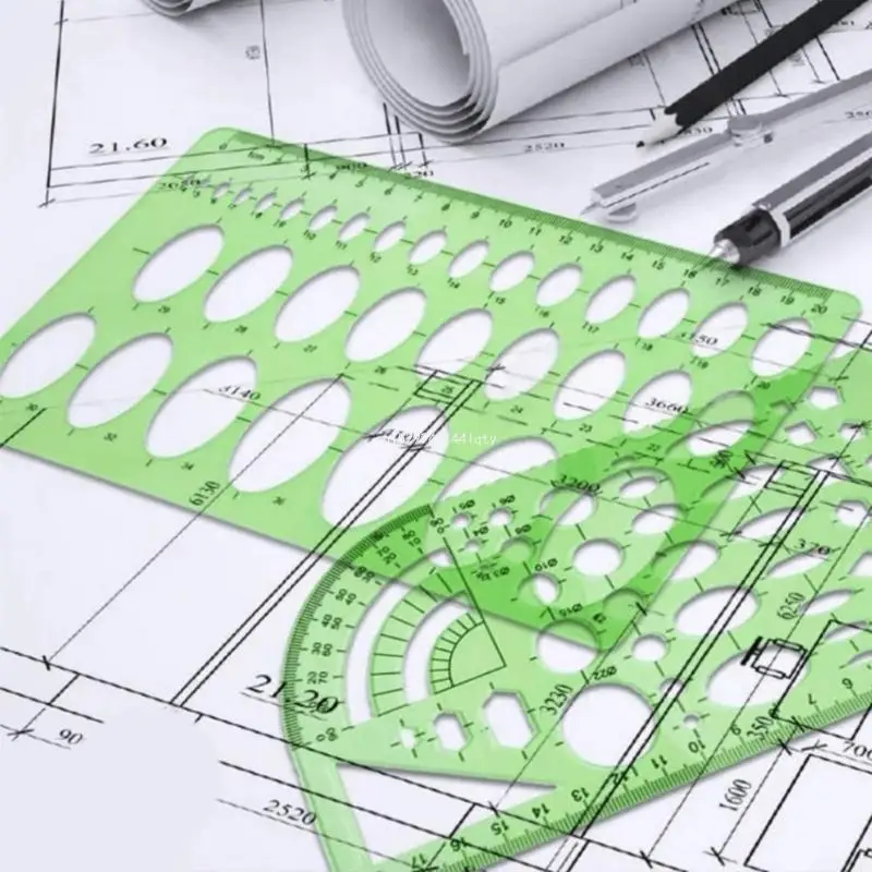11Pcs Multipurpose Geometric Drawing Templates Geometric Stencil Ruler Measuring Templates for Engineering Quilting Dropship