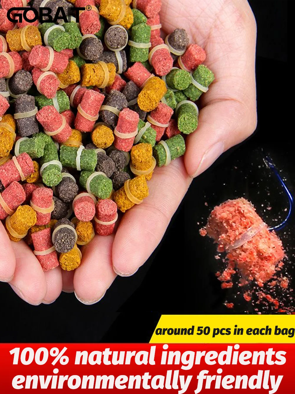 50PCS Gummiband Partikel Köder Granulat Angeln Lebensmittel Aquatische Ernährung Futter Karpfen Pesca Lockstoff Geschmack Elastische Weicher Köder – Detail 1