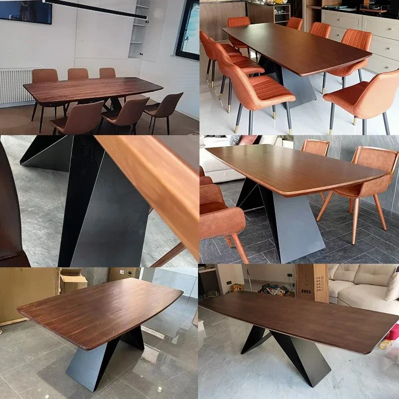 Nordic Dining Table Set Modern Rectangular Creative Size Apartment Solid Wood Dining Table 좌식테이블 Home Furniture