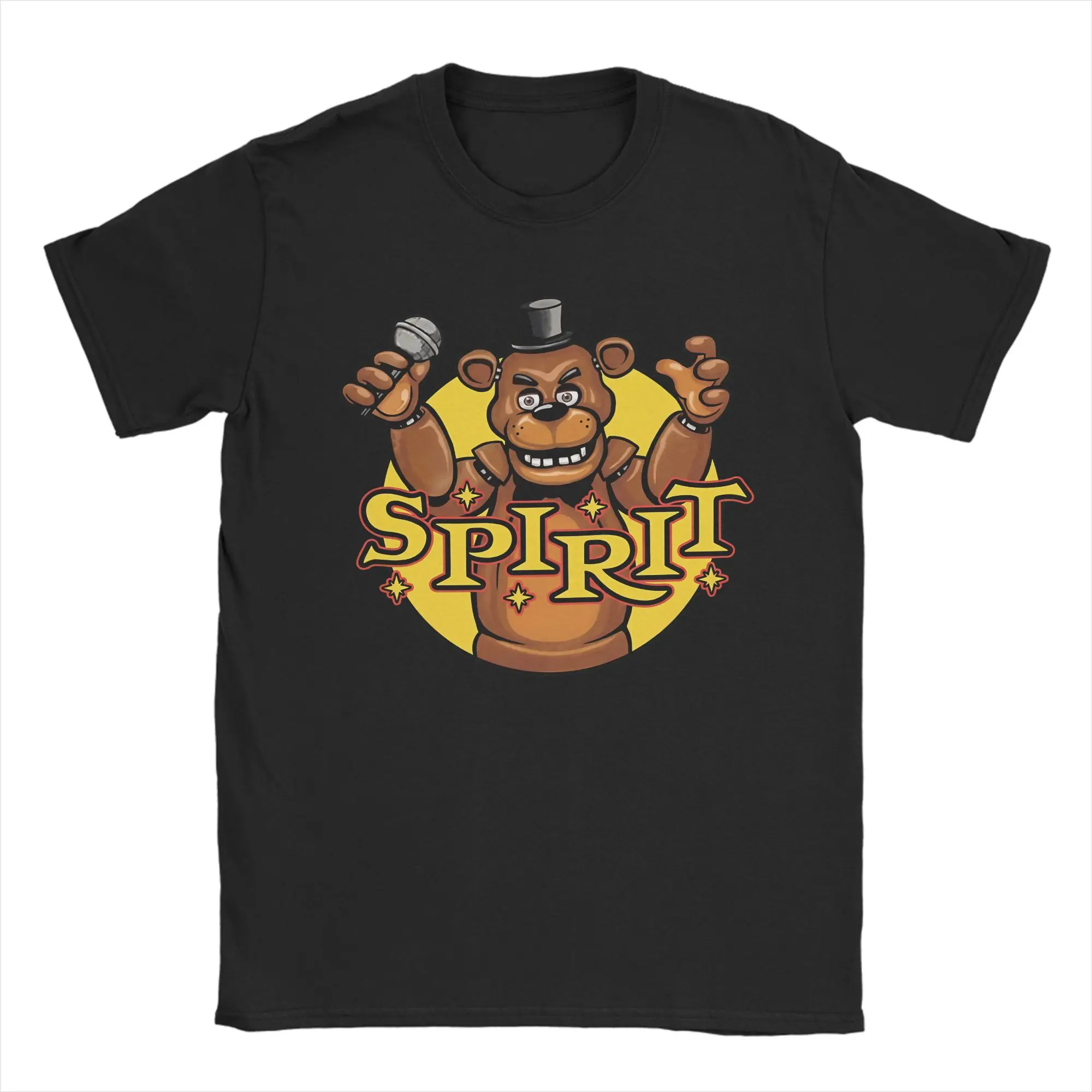 Spirit Freddyed Bonnie Game Fazbear Halloween T Shirts Men 100% Cotton Vintage T-Shirt Tee Shirt Short Sleeve Clothing Summer
