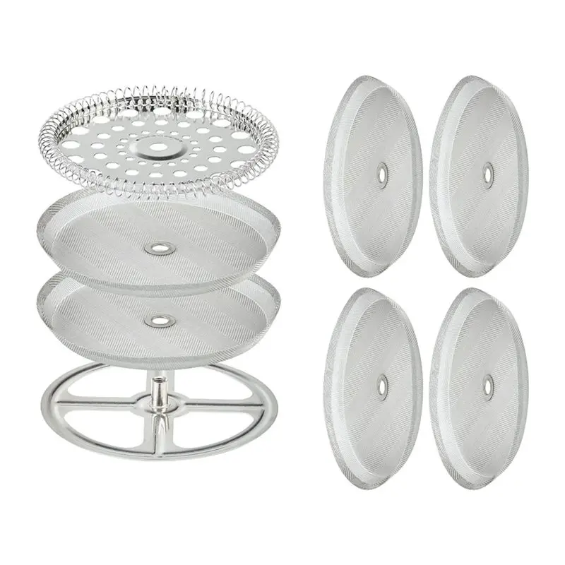 

ABAH — универсальный 4-дюймовый французский пресс-экран, 6 предметов и 8 комплектов запасных частей из нержавеющей стали