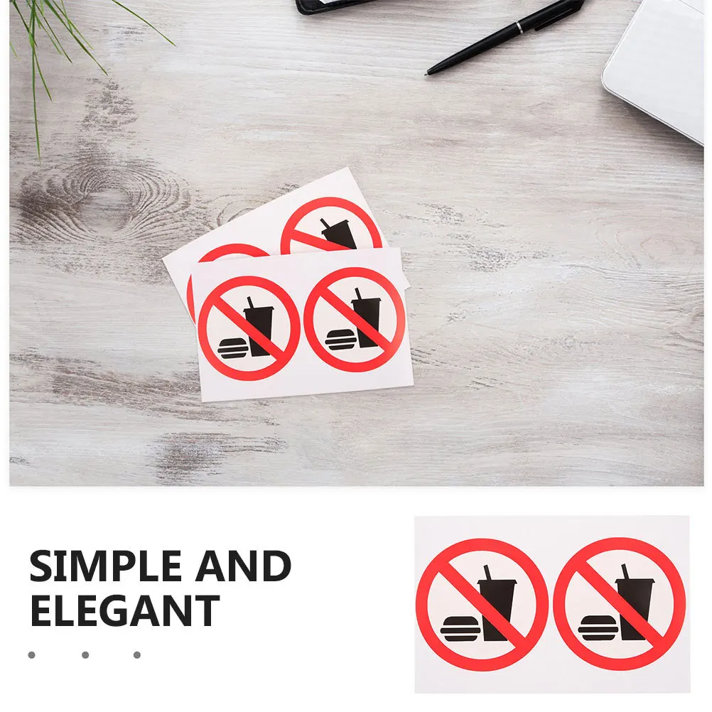 5 Stück, 5 Stück, informelle Warnaufkleber, saubere Umgebung, Schild, selbstklebendes Wandetikett für Getränke, Verbot