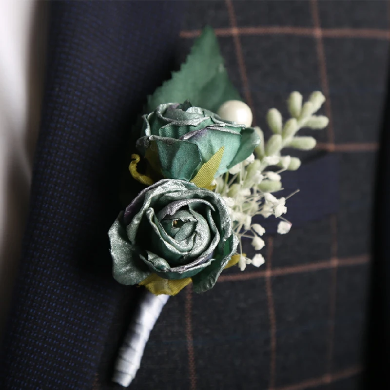 Rose Artificielle, Fleurs de Poignet, Corsage Perle, Bracelet Broche, ixde Mariage, Patients Demoiselles d'Honneur, Accessoires, Accessoires de Photographie