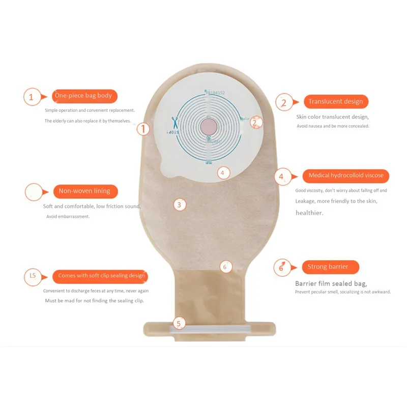 

Мешки для стомы ABJI-2X, дренажные мешки для колостомы, илеостомы, уход за стомой, 20-60 мм, дренажный клапан, мешки для колостомы