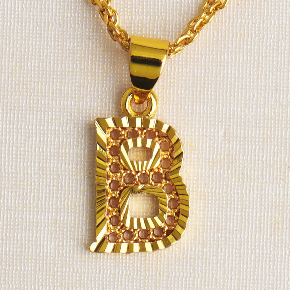 YM Letter Pendant Necklace Gold 6