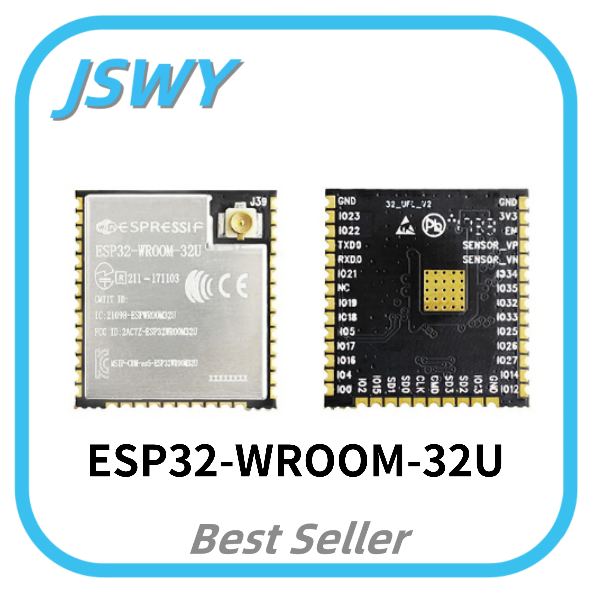 1/10/50/100 pcs ESP32-WROOM-32U N4 N8 N16 High-Performance WiFi Bluetooth Module 4MB 8MB 16MB Original New Bestselling Item