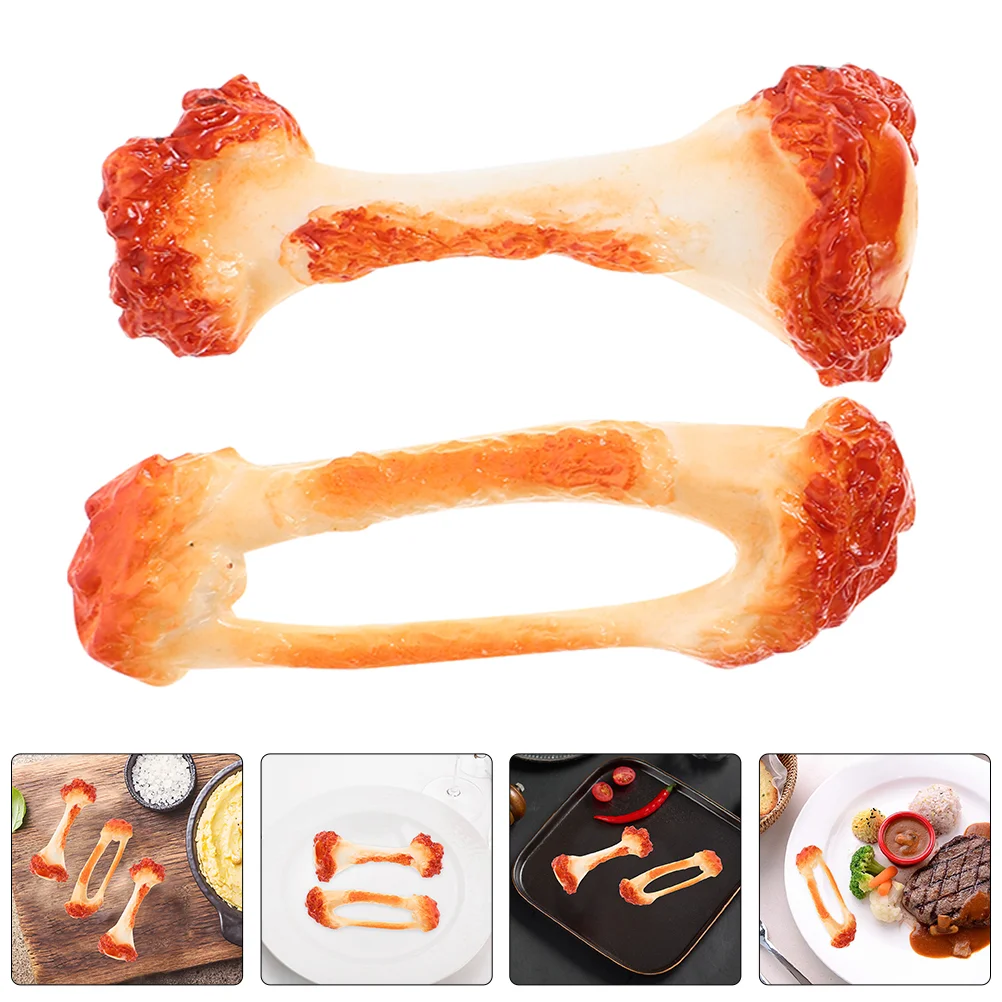 4 Pcs Simulated Bone Model Chicken Prop Desktop Fried Food Toys Artificial Pvc Adornment