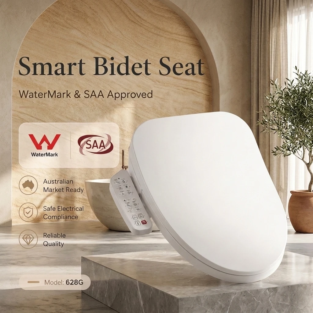 WaterMark SAA Certified Elongated Soft-closing V-Shaped Bathroom Automatic Smart Toilet Seat Cover Auto Wash Seat Heating Remote